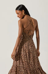 Eleni Leopard Print Midi Dress